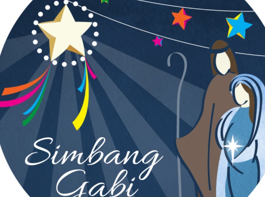 Clipart depicting Mary and Joseph on their way to Bethlehem