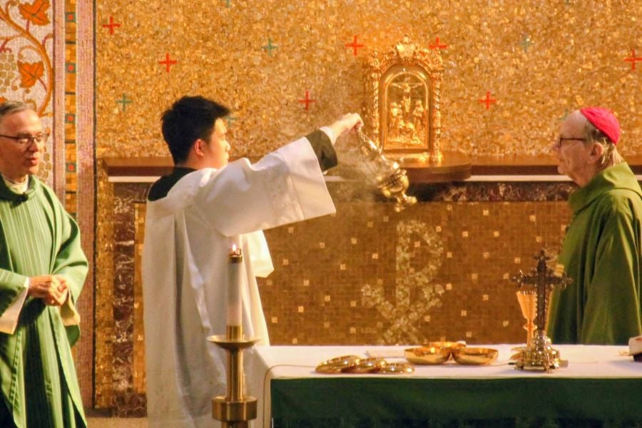 Photo of Father Efren and Bishop Kasun
