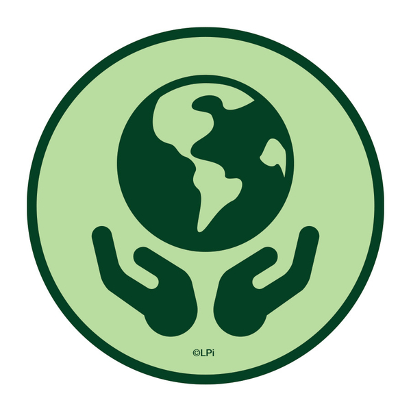 Graphic of open hands under a globe
