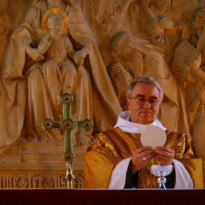 Photo of a priest at the consecration