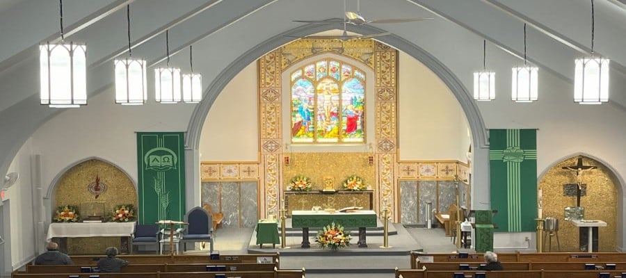 Photo of the restored church interior