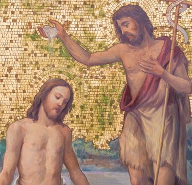 Painting depicting the Baptism of Jesus