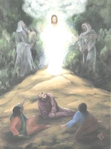 A painting depicting the transfiguration of Jesus