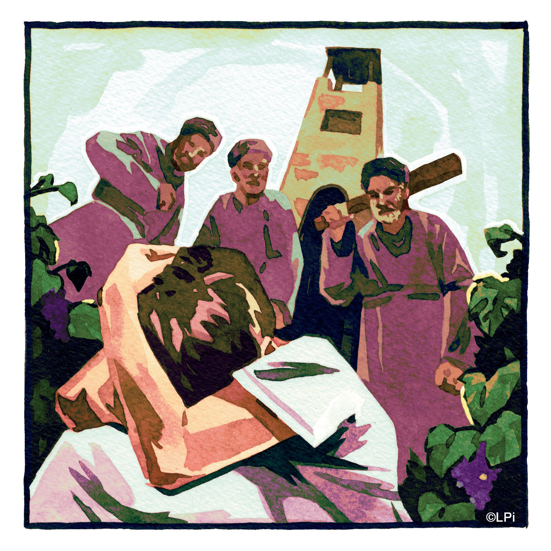 Illustration depicting the parable of the wicked servants