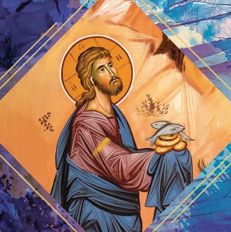 Icon of Jesus with the loaves and fishes
