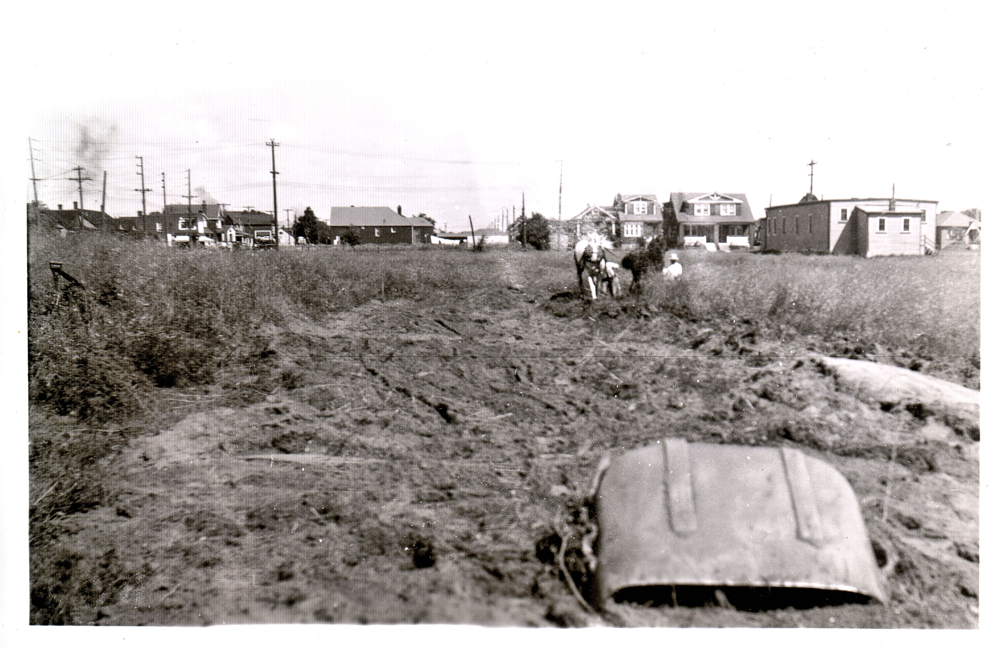 Photo of the Plowing field on church-school block looking north to Cosburn