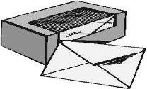 Clipart depicting a box  and an offertory envelope