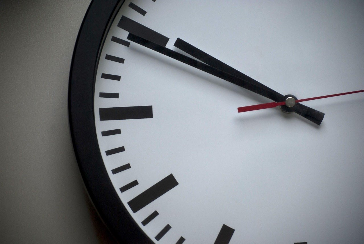 partial view of an office clock