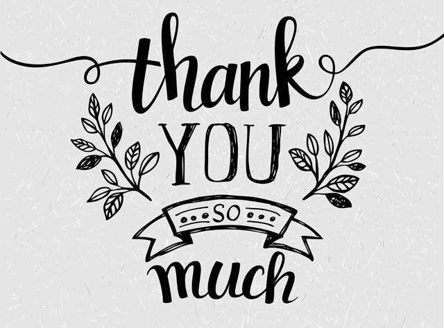 Black and White text "Thank you so much"